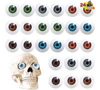 JOYIN Lot de 24 yeux réalistes effrayants d'Halloween, 12 paires de globes oculaires en plastique creux pour Halloween Trick or Treat Party Craft Decoration, Horror Prop Decor