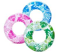 Joyin Lot de 3 bouées gonflables pour Piscine, bouées pour Enfants, bouées gonflables pour Adultes, bouées à Feuilles Tropicales, Jouets Aquatiques pour la Natation, fête d'été sur la Plage