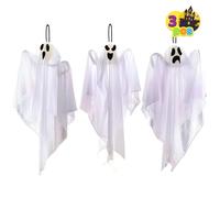 JOYIN Lot de 3 décorations d'halloween à Suspendre, fantômes Volants de 65 cm, pour Jardin, terrasse, pelouse, fête et décorations de Noël.