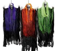 JOYIN Lot de 3 faucheuses à Suspendre pour Halloween, 89,7 cm, Squelette fantôme d'halloween, décoration à Suspendre pour décoration d'intérieur et d'extérieur