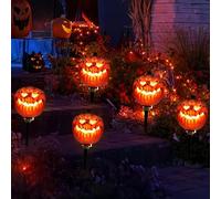 JOYIN Lot de 3 lanternes citrouilles LED de 38,1 cm pour Halloween, décoration de Jardin, pelouse, Accessoires de Maison hantée, Fournitures de décoration de fête d'halloween