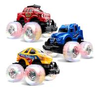 JOYIN Lot de 3 Monster Trucks pour garçons et Filles - Voitures Lumineuses Activées par Le Mouvement- Monster Truck avec Roues éclair - Cadeau Jouet - Camion Jouet pour garçons, Filles et Enfants