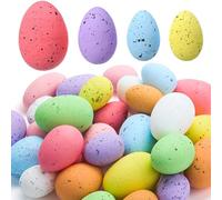 JOYIN Lot de 32 œufs de Pâques en mousse, assortiment d'œufs de Pâques mouchetés pastel pour décoration de centre de table d'intérieur, cadeaux de fête de Pâques, remplissage de bols, couronne de