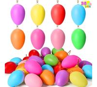 JOYIN Lot de 36 œufs de Pâques colorés de 6 cm à Suspendre, œufs de Pâques en Plastique pour décorations de fête à thème de Pâques, décorations d'arbre de Pâques, Fournitures de fête