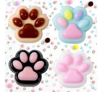 JOYIN Lot de 4 jouets à presser Kawaii Mochi Fufu - Patte de chat sensorielle - Cadeau d'anniversaire d'enfant - Pour adultes et enfants