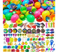 JOYIN Lot de 48 œufs de Pâques préremplis avec jouets fantaisie assortis pour enfants garçons filles