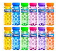 JOYIN Lot de 6/12/24 Bouteilles à Bulles avec Assortiment de Baguettes, Baguette à Bulles pour Enfants, Solution à Bulles de 118 ML, Jouet d'été, Cadeaux de fête à Bulles, Anniversaire