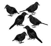 JOYIN Lot de 6 décorations de Corbeaux d'halloween, Accessoires de Corbeaux artificiels pour Bureaux, Arbres, Murs fenêtres, décorations de fête d'halloween intérieures et extérieures, Maison hantée