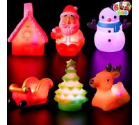 Joyin Lot de 6 Jouets de Bain Lumineux de Noël pour bébé, Jouets de Bain à LED Qui Brillent dans Le Noir, Jouets de Piscine pour Enfants, Tout-Petits, garçons et Filles, Cadeaux de Noël