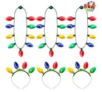 JOYIN Lot de 6 Serre-têtes et Collier de Noël à LED avec 6 Modes Clignotants