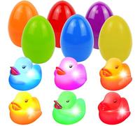 JOYIN Lot de 6 œufs de Pâques pré-remplis avec Jouets de Bain flottants Lumineux, Jouets de 10,2 cm remplis d'œufs de Pâques pour Remplissage de Panier de Pâques (Cane)