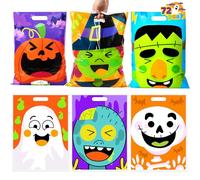 JOYIN Lot de 72 sacs à friandises d'Halloween avec 6 figurines décorées, sacs cadeaux en plastique d'Halloween, sacs cadeaux d'Halloween, sacs de bonbons d'Halloween pour accessoires de fête