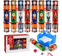 JOYIN Lot de 8 crackers pour Noël, cadeau de Noël, non claquants, motif flocons de neige rouges et verts, cadeaux de table de fête avec accessoires de fête pour enfants et adultes, fêtes de Noël