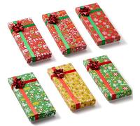 JOYIN Lot de 9 boîtes cadeaux avec nœud - Pour cartes de Noël - 16,5 x 7,1 x 2,1 cm