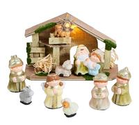 JOYIN Lot de 9 Crèches de Noël avec Histoire, Petit Ensemble et 8 Figurines, Jouets Miniatures pour Enfants et Tout-Petits, Décoration de Fête pour la Table