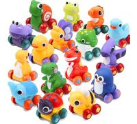 JOYIN Mini-Voitures en Caoutchouc Souple, Motif Animal de Dessin Animé, Jouet de Bain, Cadeau d'anniversaire pour Garçons et Filles