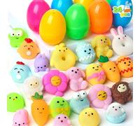 JOYIN Mochi Lot de 24 œufs de Pâques pré-remplis pour la chasse aux œufs de Pâques, panier pour enfants, prix de salle de classe, décoration de fête de Pâques