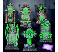 JOYIN Pierres tombales fluorescentes pour cimetière extérieur, décorations d'halloween de 38 cm