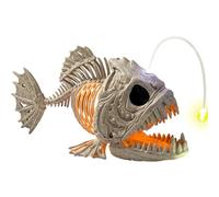 JOYIN Poisson Squelette d'halloween avec œil LED pour décoration d'halloween, décorations de cimetière, scène effrayante intérieur/extérieur