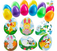 JOYIN Puzzle œufs de Pâques 12 pièces pour fournitures de chasse aux œufs de Pâques, récompenses pour activités scolaires en classe, cadeaux de fête de Pâques, remplissage de paniers de Pâques