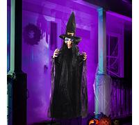 JOYIN Sorcière animée Suspendue Grandeur Nature 187.9 cm avec Yeux LED et Sons effrayants pour Les décorations d'halloween