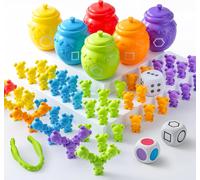 Joyin Sorting Bear Game Set with Sorting Cup Assorted Sets Toddler Color Recognition Preschool Educational Toys STEM 72 Cubs,Fine Motor Skills Tools
