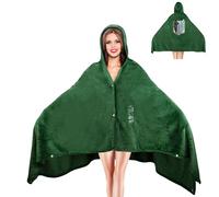 Joyincoser Costume d'anime pour homme Scout Regiment Cloak AOT Pyjama Cape Tenue Couverture climatique pour Halloween Carnaval Fête, vert, M