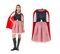 Joyincoser Costume de Petit Chaperon Rouge pour femme - Cape à capuche - Pour adulte - Pour Halloween, carnaval, fête, cosplay - Taille L