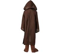 Joyincoser Costume Médiéval Star Enfant Tunique Robe Cosplay Cape Médiévale Brown Knight pour Halloween Carnaval Soirée Masquée(S)