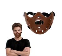 Joyincoser Hannibal Lecter Masque de film d'horreur Jouet avec masque effrayant Décoration du visage en résine pour Halloween, cosplay et carnaval (café)