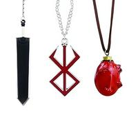 Joyincoser Lot de 3 colliers Brand of The Sacrifice Accessoires Chaîne Porte-clés Pendentif Griffith Oeuf du Roi Décoration de table Prop Fans Halloween, taille unique, Résine, no