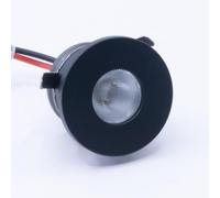 JOYINLED Dimmable, lot de 2 mini spots encastrables 1 W blanc chaud, petite découpe taille du trou 25 mm avec transformateur mini spots pour bricolage Dipslay armoire vitrine éclairage (noir)