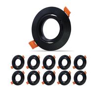 JOYINLED Lot de 10 spots encastrables - GU10 - GU5.3 - MR16 - Avec douilles lumineuses MR16 - 70 mm - Noir