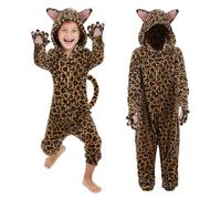 JoyinTcos Combinaison léopard pour enfants - Costume de léopard, combinaison pyjama pour enfants - Costume de costumade pour enfants - Cadeau pour filles et garçons - Taille XL