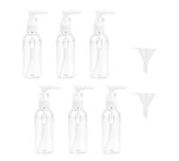 JOYISEN 6 Pièces Bouteilles de Voyage Transparentes 100 ml / 3.4 OZ Pompe En Plastique Bouteille de Voyage Distributeur de Lotion Bouteilles de Voyage D'air Vides avec 2 Petit Entonnoir