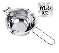 JOYIT Bol de Fusion 600 ml,Bain-Marie en Acier Inoxydable 304 pour Chocolat, Sucre, Outil de Cuisine, Beurre, Fromage et Bougies