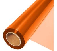 JOYIT Rouleau de cellophane orange (30,5 m de long x 44,5 cm de large) - Papier d'emballage en cellophane transparent de 2,5 mm d'épaisseur, orange pour décoration de panier à fleurs