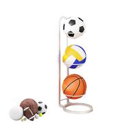 Joyivike Porte Ballon Basket, Organiseur De Basket-Ball À 3 Couches, Support de Football, Support de Rangement pour Ballons, Support de présentation pour Basket-Ball, Football (Noir)