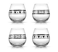 JoyJolt Disney Mickey Mouse Geo Picnic Lot de 4 verres à vin sans pied pour vin rouge ou blanc 445 ml