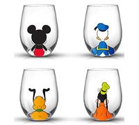 JoyJolt Disney Mickey Mouse Squad Collection Lot de 4 verres à vin sans pied 44 cl