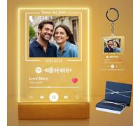 JoyJot Cadre Photo LED Spotify Personnalisé, Affichage Musical Lumineux avec Porte-clés, 2 Pièces, Cadeau Couple