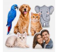 JoyJot Oreiller personnalisé pour animal de compagnie avec image, oreiller personnalisé en forme de chien, chat, 25 à 45 cm, cadeau pour chien, maman, chat