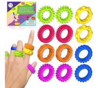 JoyJoyful 12 Pcs D'activité Sensorielle Fidget Toys Anti Stress, Texturées Différentes Couleurs, Planche à Fidget Sensorielle pour Enfants, Jouet en Silicone pour soulager Le Stress