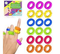 JoyJoyful 18 Pcs D'activité Sensorielle Fidget Toys Anti Stress, Texturées Différentes Couleurs, Planche à Fidget Sensorielle pour Enfants, Jouet en Silicone pour soulager Le Stress (2)