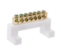 JOYKK 7 Positions Connecteur de câble électrique Barrière à vis Barre de Barre de bornier - Ton Bronze + Blanc