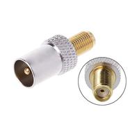 JOYKK Adaptateur coaxial Femelle Jack vers TV IEC Connecteur RF mâle plaqué Nickel - Argent et Or