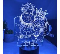 JoyLamp Ban et Meliodas de The Seven Deadly Sins - Collection officielle x The Seven Deadly Sins - 16 couleurs + Télécommande - Lampe 3D The Seven Deadly Sins
