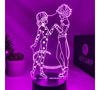 JoyLamp Ladybug et Chat Noir de Miraculous - Collection officielle x Miraculous - 16 couleurs + Télécommande - Lampes 3D Miraculous