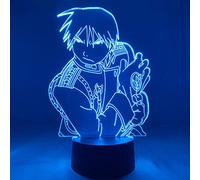 JoyLamp Lampe Roy Mustang - Collection officielle x Fullmetal Alchemist - 16 couleurs + Télécommnade - Lampe 3D Manga FMA Led