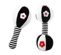 JoyLife Jouets D'éveil Bebe 0 3 6 12 Mois, Noirs et blancs Jouet de Peluche Hochets Haltère Cadeau pour Bebe Garçon Fille, Voyage Douce Jouets en Peluche avec des sons pour Nouveau-né cadeaux